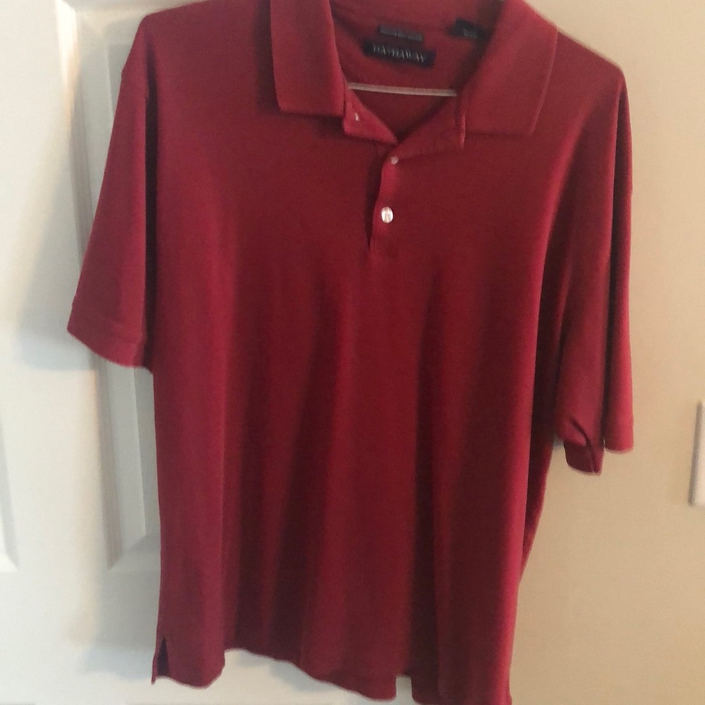 Red collared shirt
